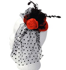 RED ROSE BLACK FEATHER MINI