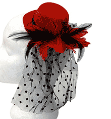 BLACK AND RED FEATHER MINI