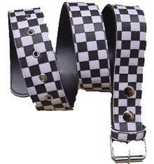 BELTS - CHECK BLACK WHITE